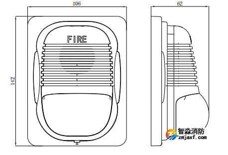 湖北海湾GST-HX-M8503火灾声光警报器
